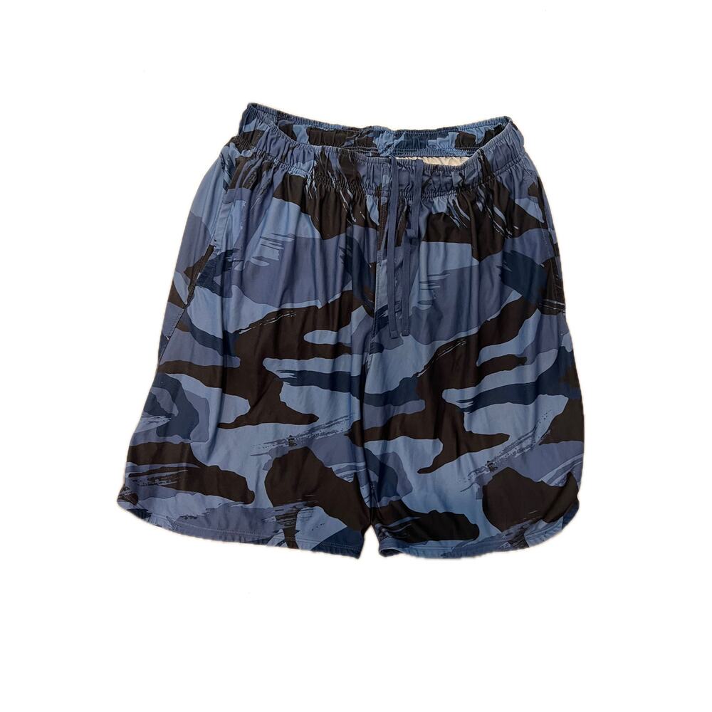 Athletic Works Blue Black Training Shorts Mens M (32-34)